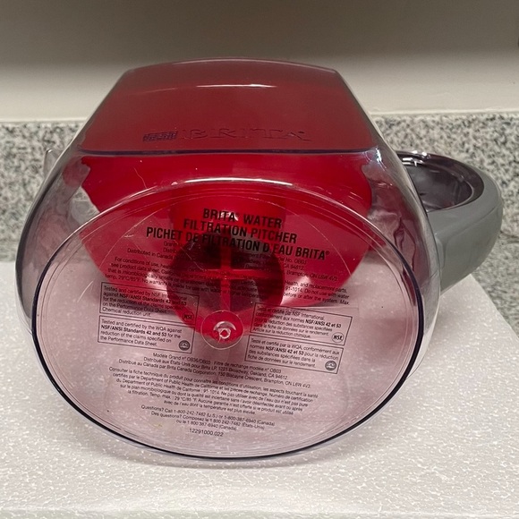 EUC Brita Water Filter, 1 Grand Clear Pitcher With Red Top & Grey Handle, 10 Cup - Picture 7 of 13